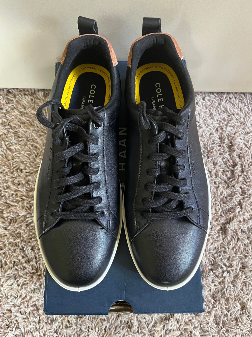 Cole Haan Black Grand Crosscourt Leather Low-Top Sneakers mens 8.5 - Picture 4 of 9